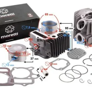 Obniżka ceny Cylinder i głowica Moretti do motoroweru 4T 110cc 152FMB